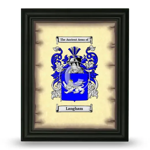 Langham Coat of Arms Framed - Black