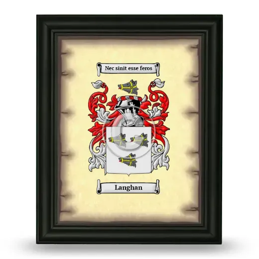 Langhan Coat of Arms Framed - Black
