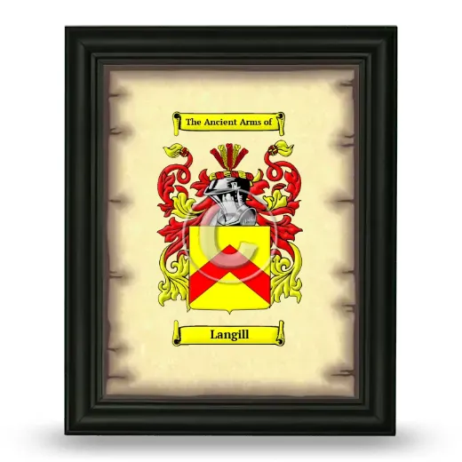 Langill Coat of Arms Framed - Black