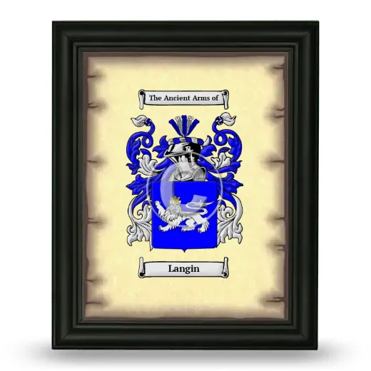 Langin Coat of Arms Framed - Black
