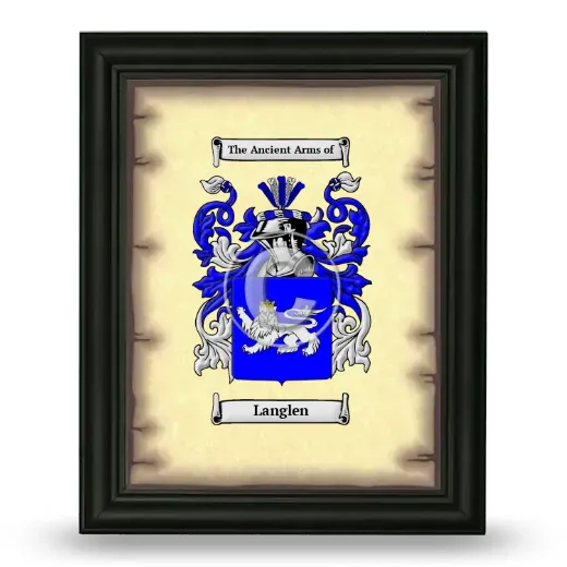 Langlen Coat of Arms Framed - Black