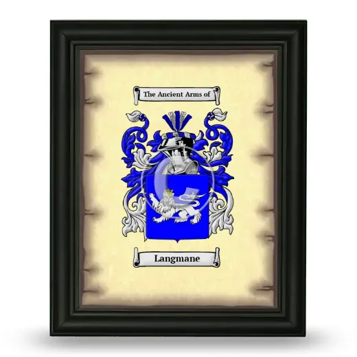 Langmane Coat of Arms Framed - Black
