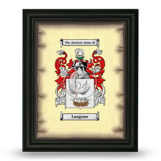Langone Coat of Arms Framed - Black