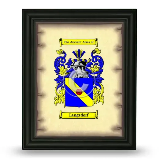 Langsdorf Coat of Arms Framed - Black