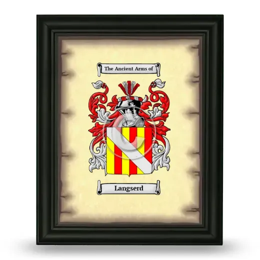 Langserd Coat of Arms Framed - Black
