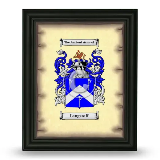 Langstaff Coat of Arms Framed - Black