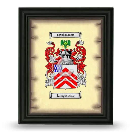 Langstome Coat of Arms Framed - Black