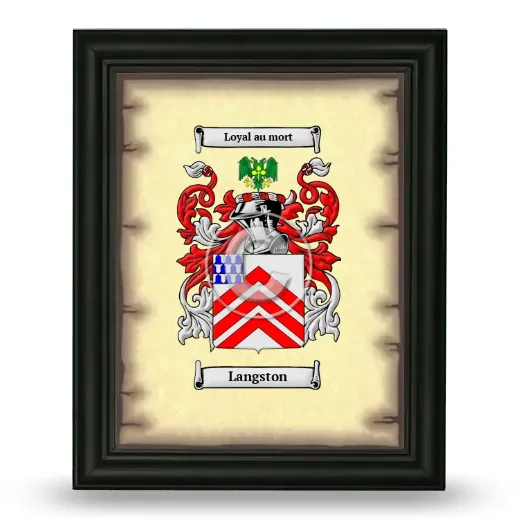 Langston Coat of Arms Framed - Black
