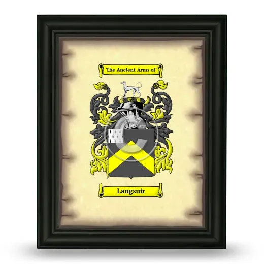Langsuir Coat of Arms Framed - Black