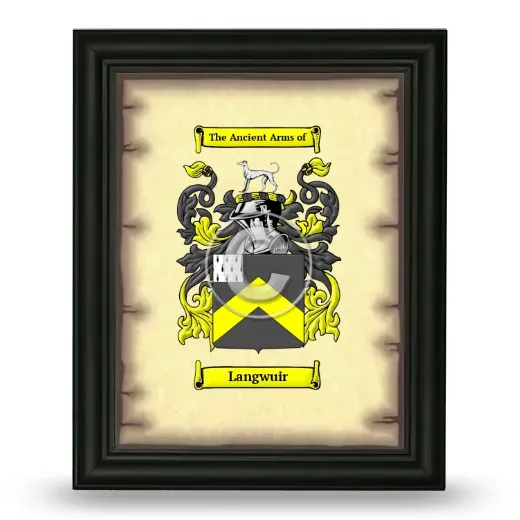 Langwuir Coat of Arms Framed - Black