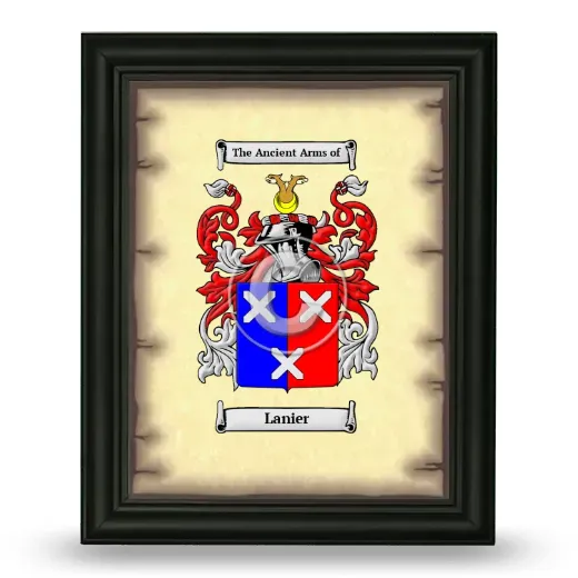 Lanier Coat of Arms Framed - Black