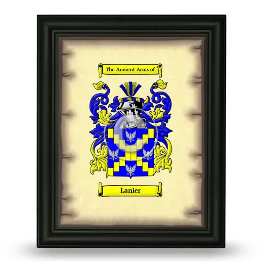 Lanier Coat of Arms Framed - Black