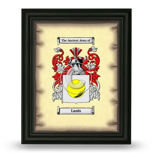 Lanis Coat of Arms Framed - Black