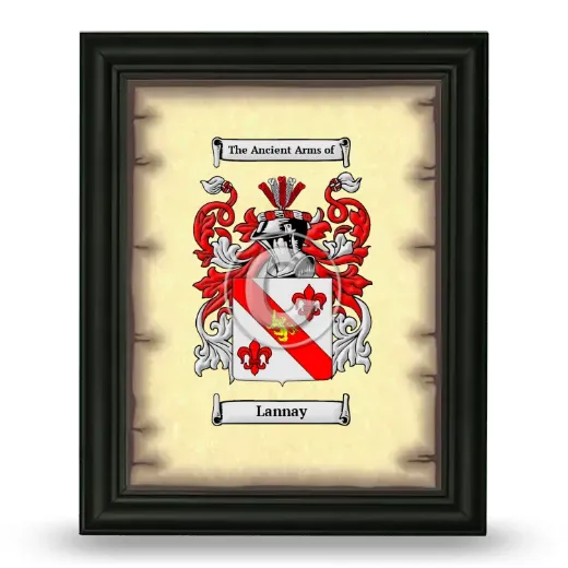 Lannay Coat of Arms Framed - Black