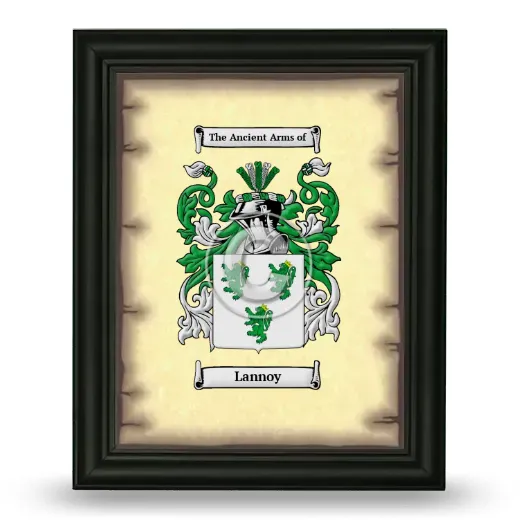 Lannoy Coat of Arms Framed - Black