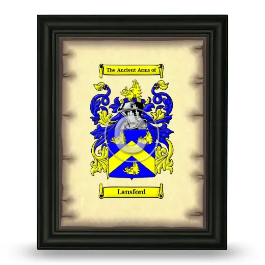 Lansford Coat of Arms Framed - Black