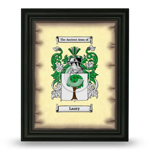 Lanty Coat of Arms Framed - Black
