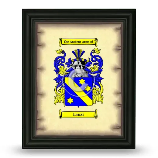 Lanzi Coat of Arms Framed - Black