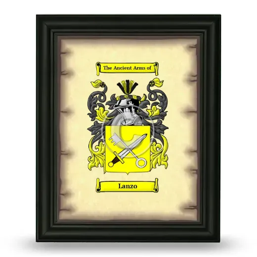 Lanzo Coat of Arms Framed - Black