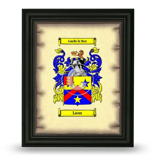 Laon Coat of Arms Framed - Black
