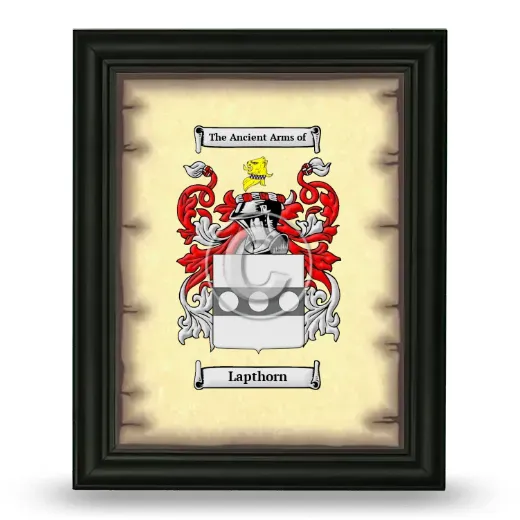 Lapthorn Coat of Arms Framed - Black