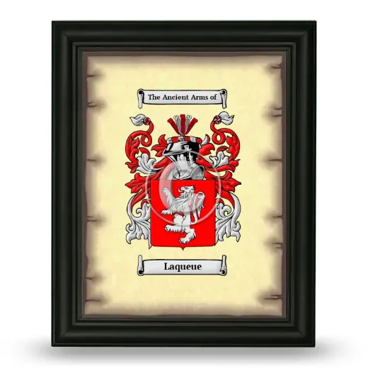 Laqueue Coat of Arms Framed - Black