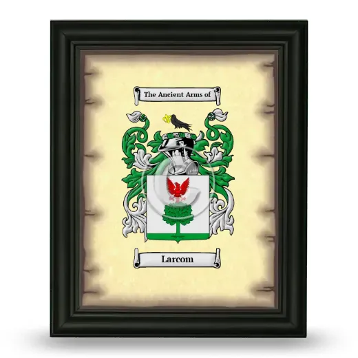 Larcom Coat of Arms Framed - Black