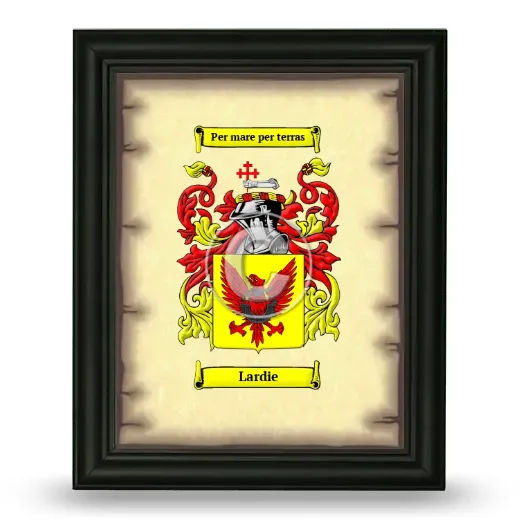Lardie Coat of Arms Framed - Black