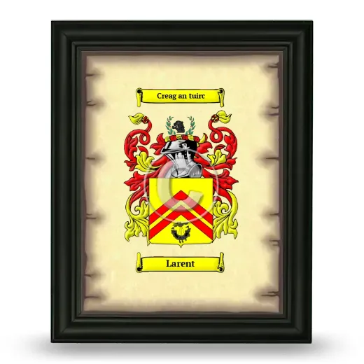 Larent Coat of Arms Framed - Black