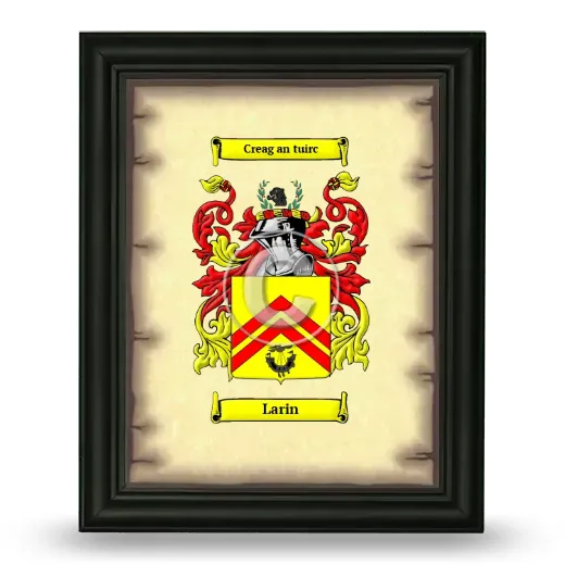 Larin Coat of Arms Framed - Black