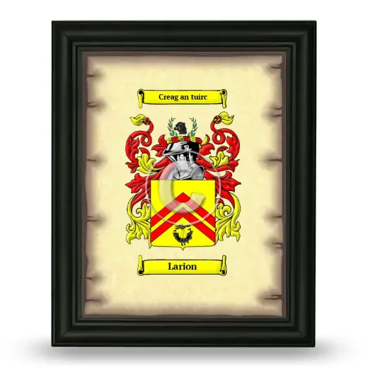 Larion Coat of Arms Framed - Black