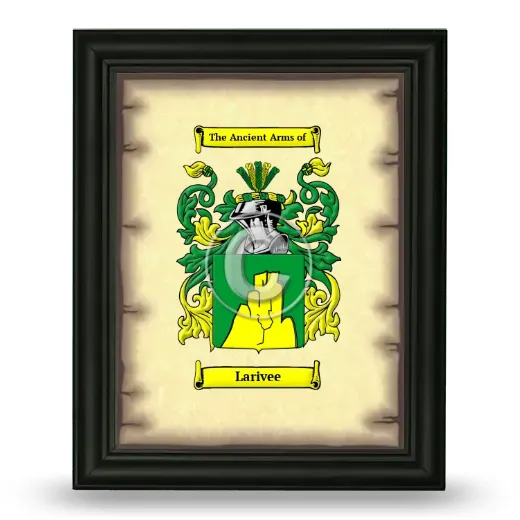 Larivee Coat of Arms Framed - Black