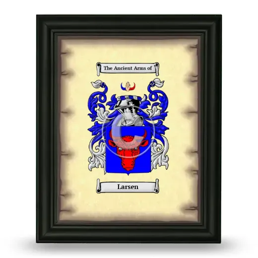 Larsen Coat of Arms Framed - Black