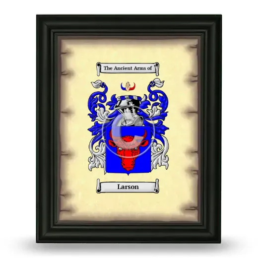 Larson Coat of Arms Framed - Black