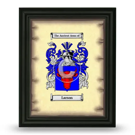 Larson Coat of Arms Framed - Black
