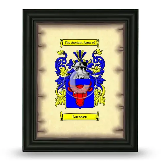 Larssen Coat of Arms Framed - Black
