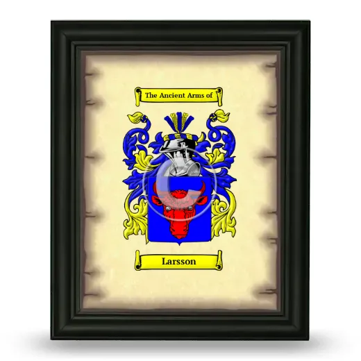 Larsson Coat of Arms Framed - Black