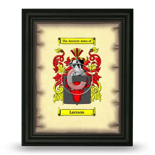 Larsson Coat of Arms Framed - Black