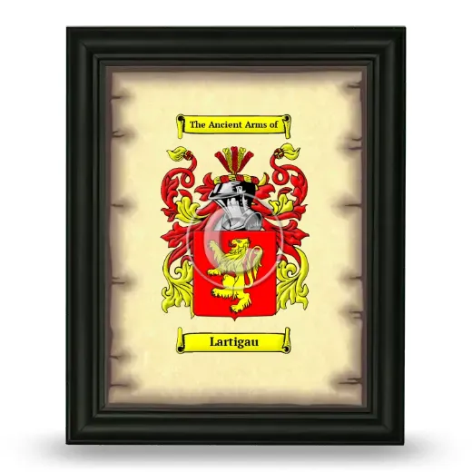 Lartigau Coat of Arms Framed - Black