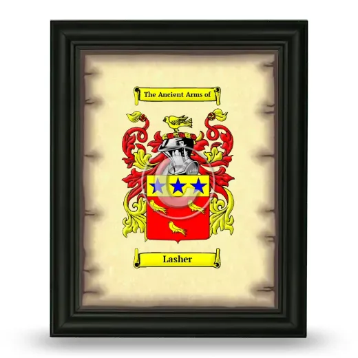 Lasher Coat of Arms Framed - Black