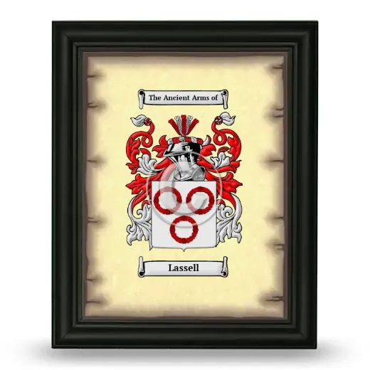 Lassell Coat of Arms Framed - Black