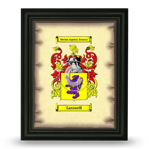 Lasswell Coat of Arms Framed - Black