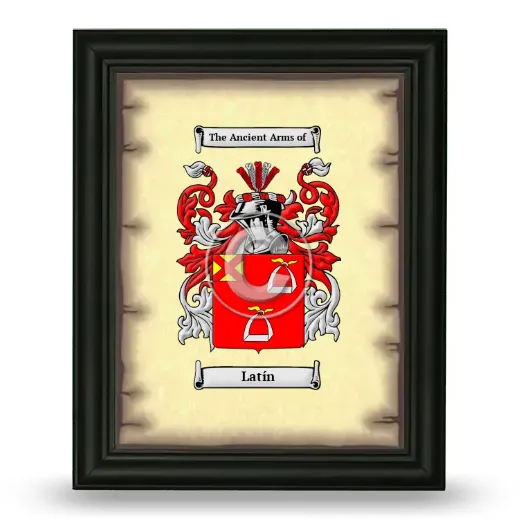 Latín Coat of Arms Framed - Black