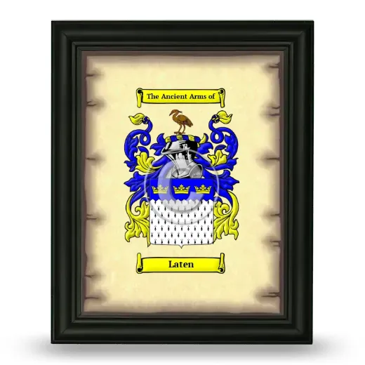 Laten Coat of Arms Framed - Black