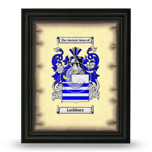 Lathbury Coat of Arms Framed - Black