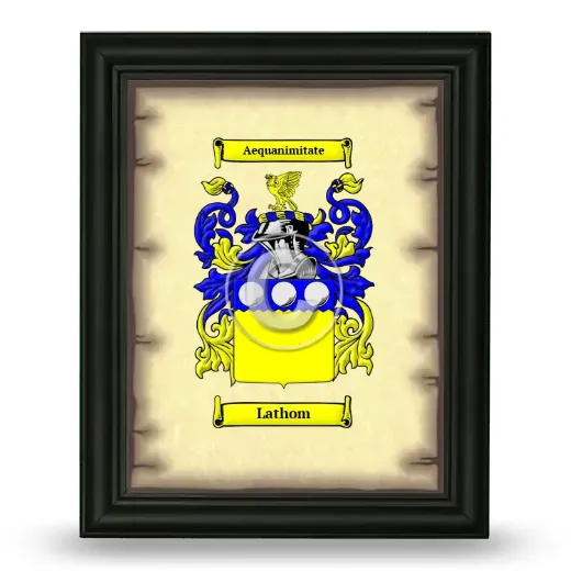 Lathom Coat of Arms Framed - Black