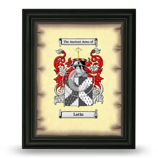 Latin Coat of Arms Framed - Black
