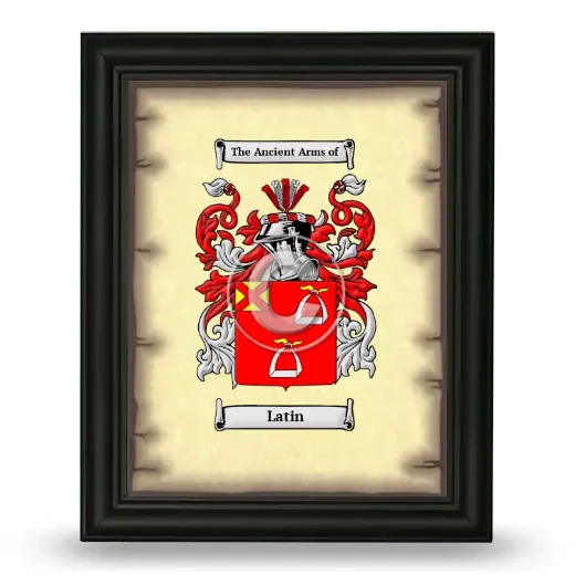 Latin Coat of Arms Framed - Black