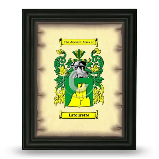 Latourette Coat of Arms Framed - Black