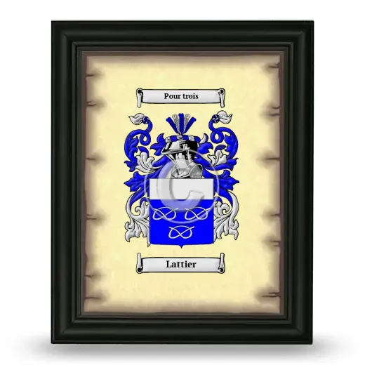 Lattier Coat of Arms Framed - Black
